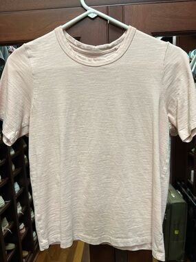 Faherty XS Sunwashed Slub Tee in Pale Pink